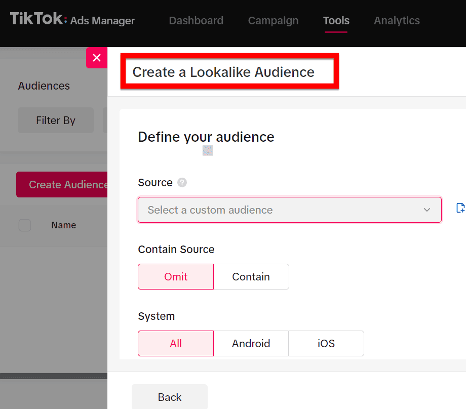 creating a lookalike audience using tiktok pixel data